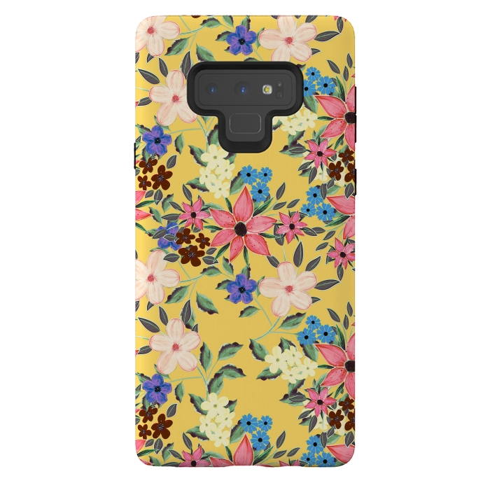 Galaxy Note 9 StrongFit Stylish garden floral design by InovArts