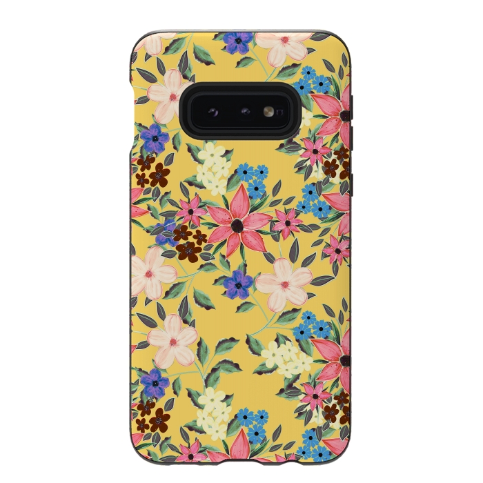 Galaxy S10e StrongFit Stylish garden floral design by InovArts