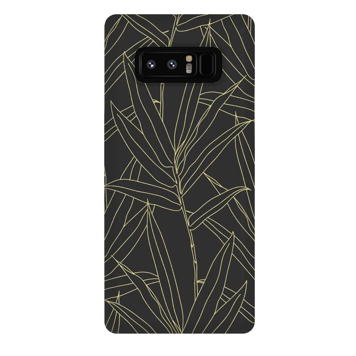 Galaxy Note 8 StrongFit Elegant bamboo foliage gold strokes design  by InovArts