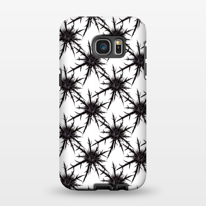 Galaxy S7 EDGE StrongFit Dry Thistle Sharp Thorns Gothic Botanical Pattern  by Boriana Giormova