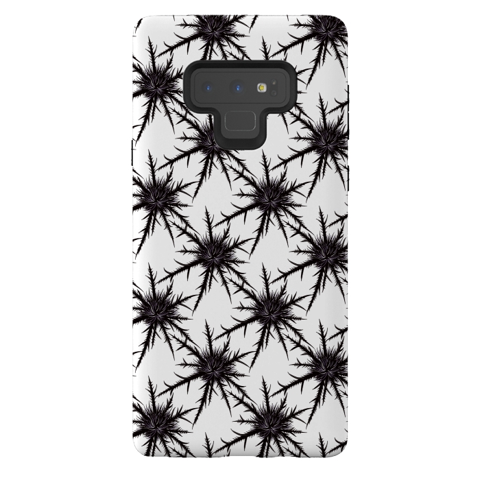Galaxy Note 9 StrongFit Dry Thistle Sharp Thorns Gothic Botanical Pattern  by Boriana Giormova
