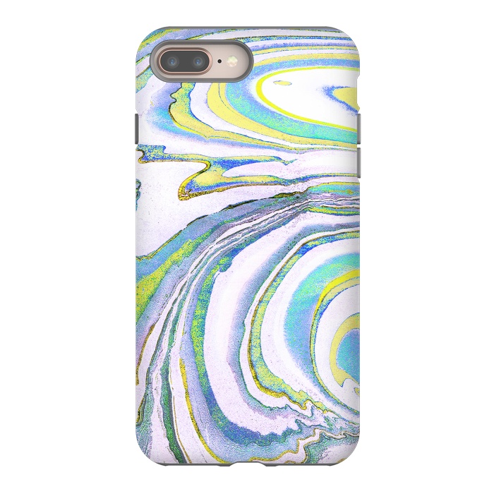 iPhone 7 plus StrongFit Colorful marble festival stripes by Oana 