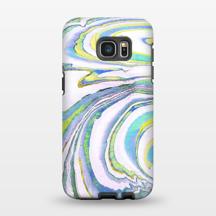 Galaxy S7 EDGE StrongFit Colorful marble festival stripes by Oana 