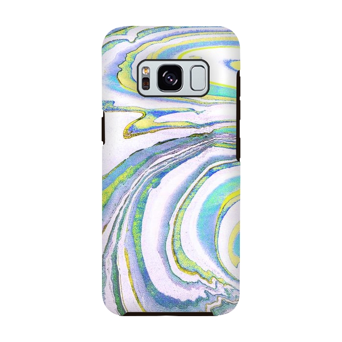 Galaxy S8 StrongFit Colorful marble festival stripes by Oana 
