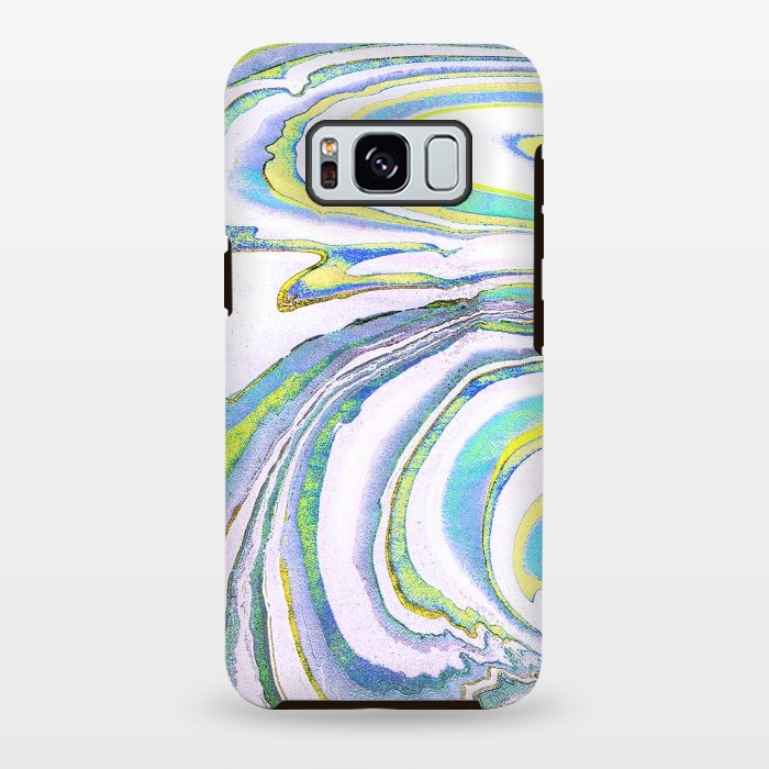 Galaxy S8 plus StrongFit Colorful marble festival stripes by Oana 