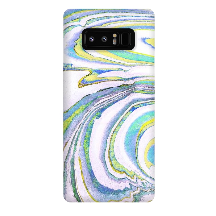 Galaxy Note 8 StrongFit Colorful marble festival stripes by Oana 