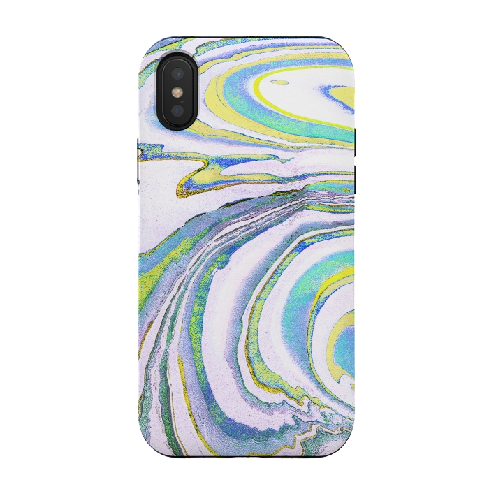 iPhone Xs / X StrongFit Colorful marble festival stripes by Oana 