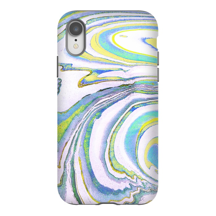 iPhone Xr StrongFit Colorful marble festival stripes by Oana 