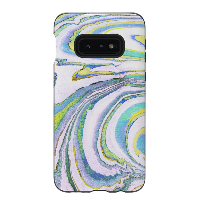 Galaxy S10e StrongFit Colorful marble festival stripes by Oana 