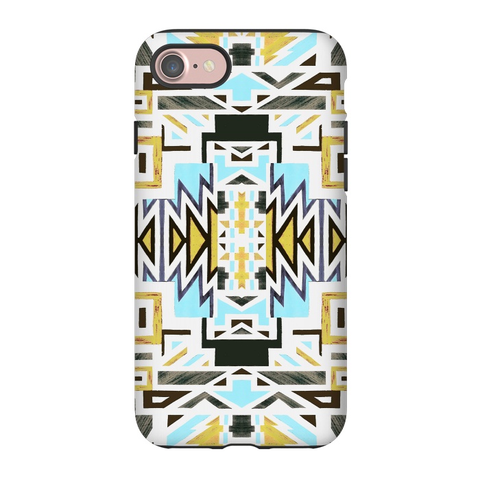 iPhone 7 StrongFit Colorful African tiki geometric pattern by Oana 