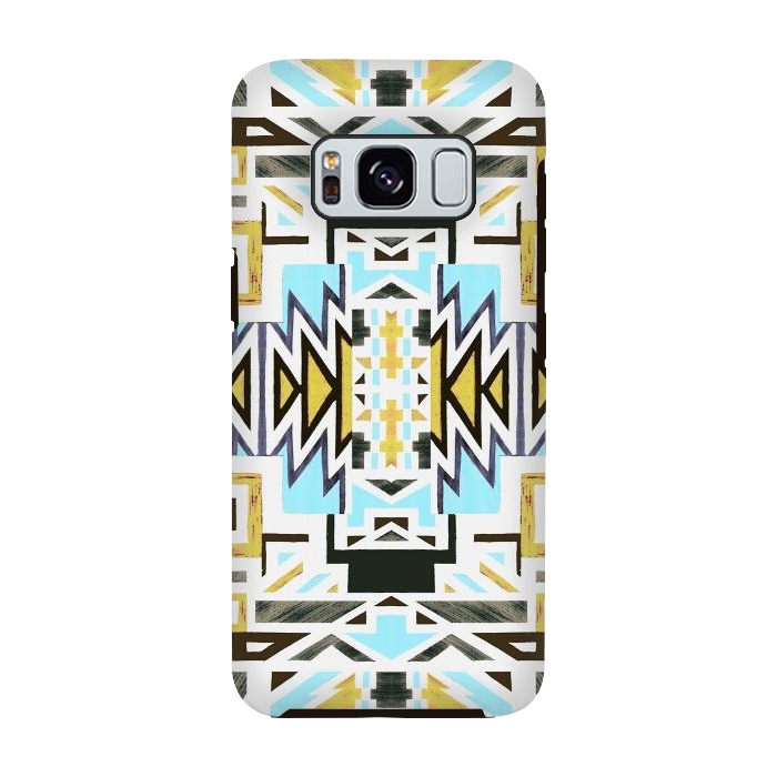 Galaxy S8 StrongFit Colorful African tiki geometric pattern by Oana 