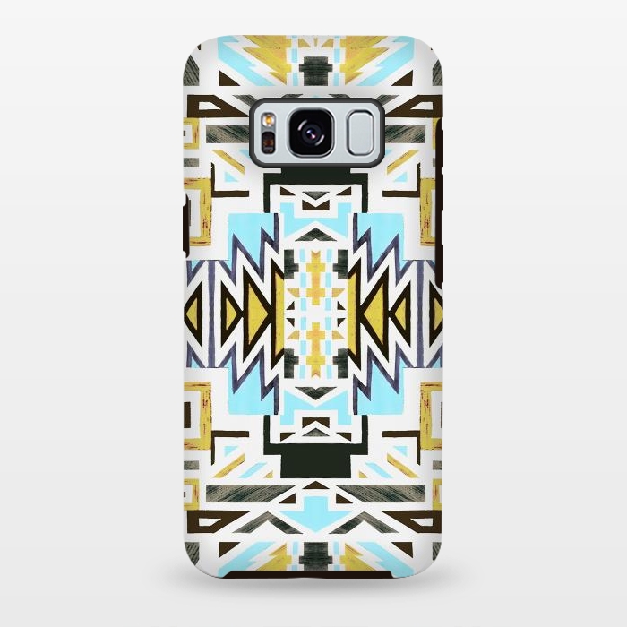 Galaxy S8 plus StrongFit Colorful African tiki geometric pattern by Oana 
