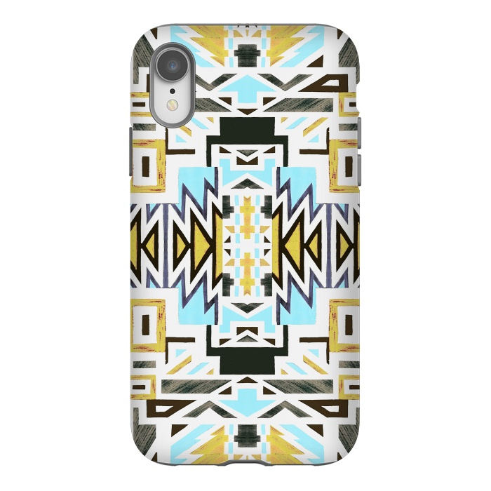 iPhone Xr StrongFit Colorful African tiki geometric pattern by Oana 