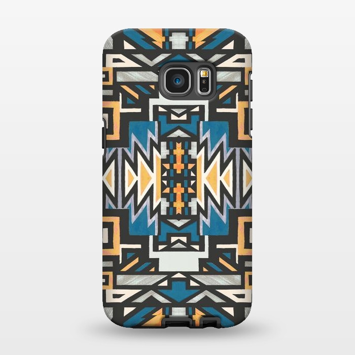 Galaxy S7 EDGE StrongFit Ethnic tribal native geometric pattern by Oana 