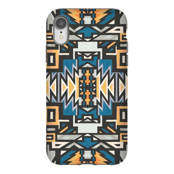 iPhone Xr StrongFit Ethnic tribal native geometric pattern by Oana 