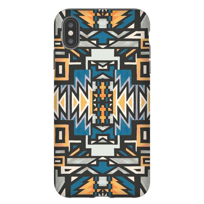 iPhone Xs Max StrongFit Ethnic tribal native geometric pattern by Oana 