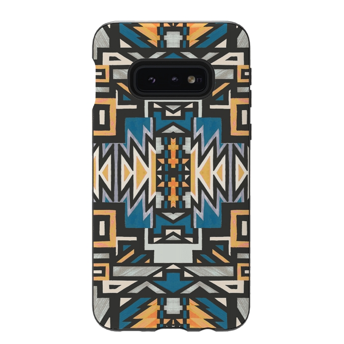 Galaxy S10e StrongFit Ethnic tribal native geometric pattern by Oana 