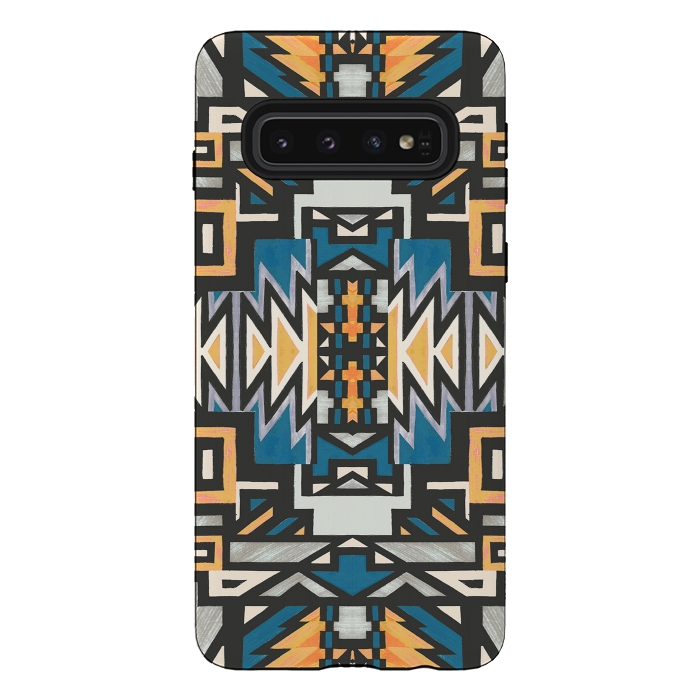 Galaxy S10 StrongFit Ethnic tribal native geometric pattern by Oana 