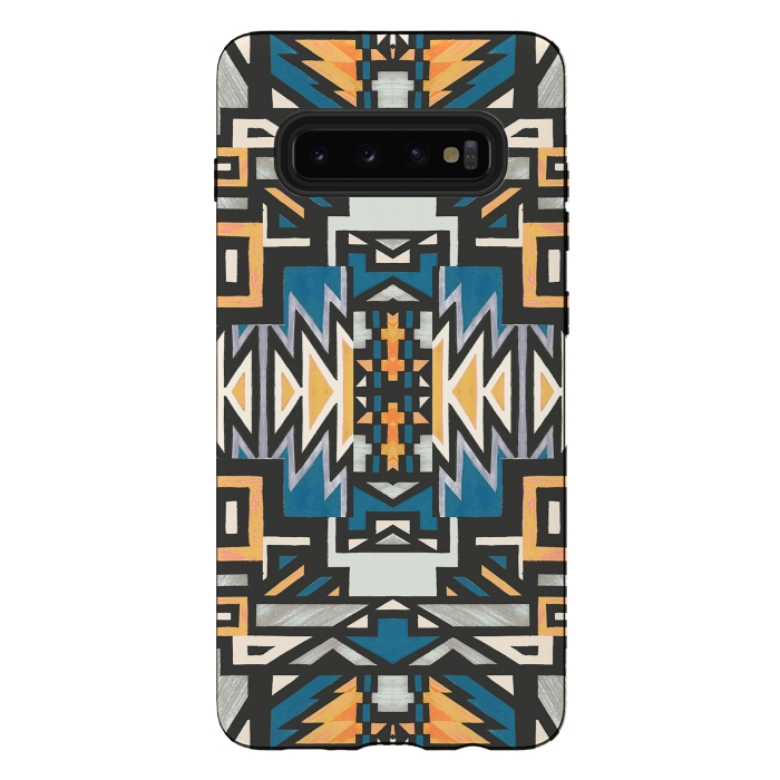 Galaxy S10 plus StrongFit Ethnic tribal native geometric pattern by Oana 