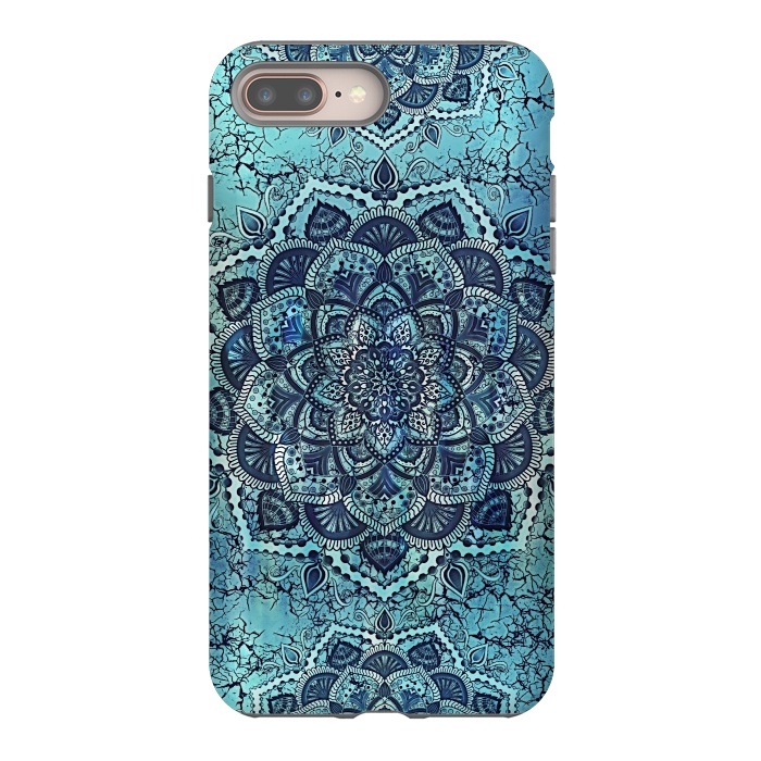 iPhone 7 plus StrongFit Mandala blue flower by Jms