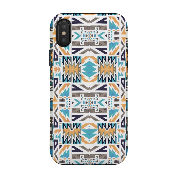 iPhone Xs / X StrongFit Colorful geo tribal pattern by Oana 