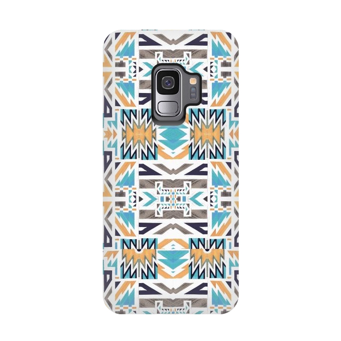 Galaxy S9 StrongFit Colorful geo tribal pattern by Oana 