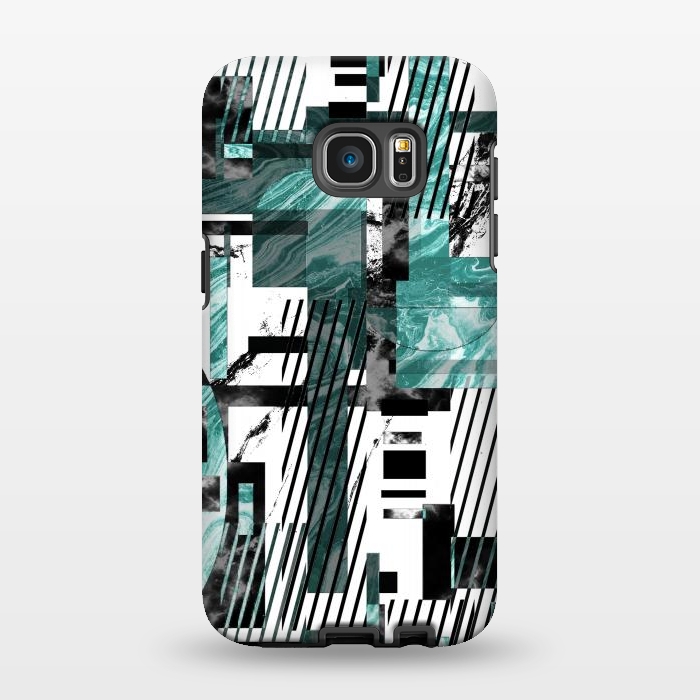 Galaxy S7 EDGE StrongFit Abstract geometric marble tiles composition by Oana 