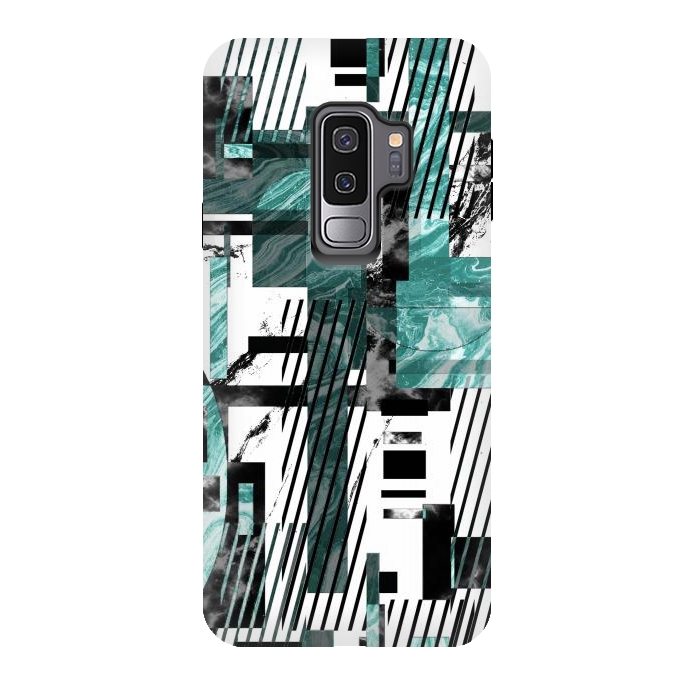 Galaxy S9 plus StrongFit Abstract geometric marble tiles composition by Oana 