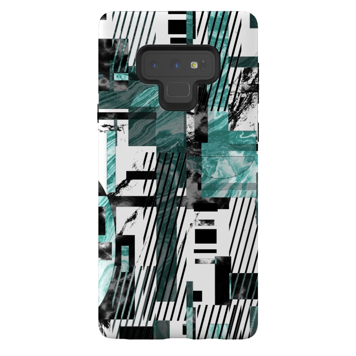 Galaxy Note 9 StrongFit Abstract geometric marble tiles composition by Oana 