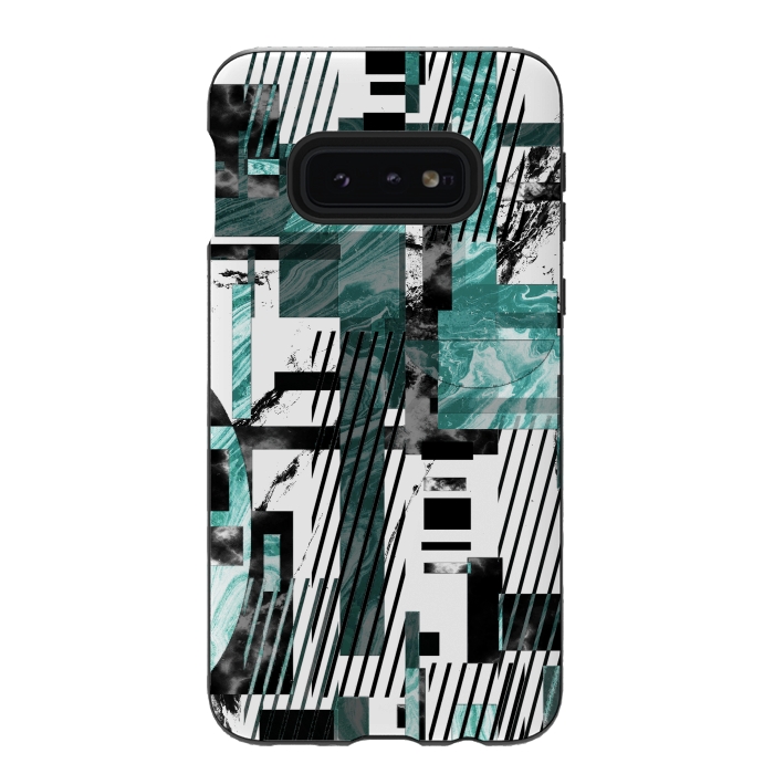Galaxy S10e StrongFit Abstract geometric marble tiles composition by Oana 