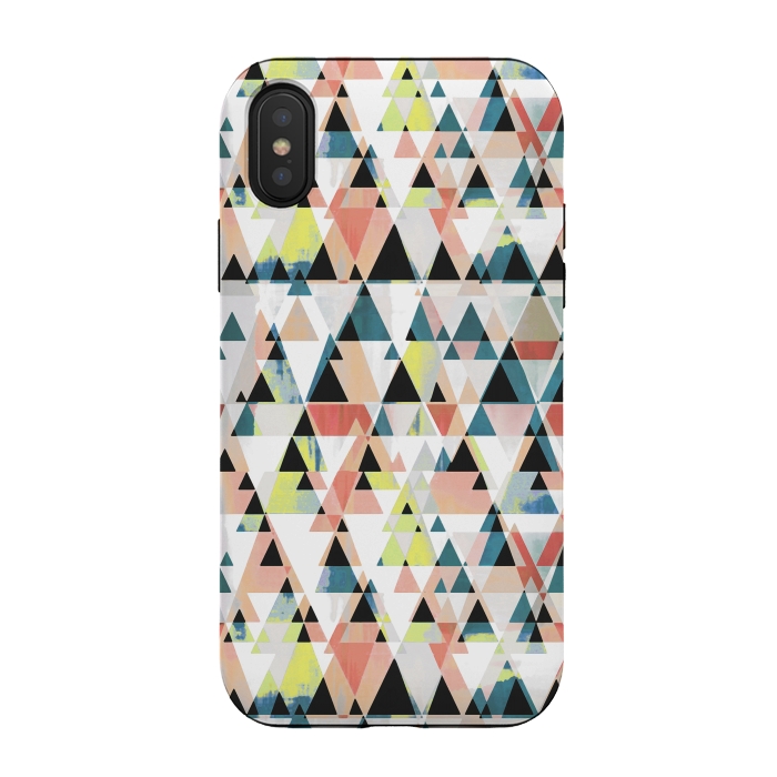 iPhone Xs / X StrongFit Colorful sprayed triangle pattern by Oana 