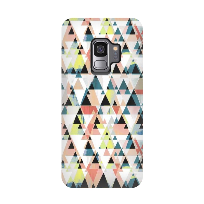 Galaxy S9 StrongFit Colorful sprayed triangle pattern by Oana 