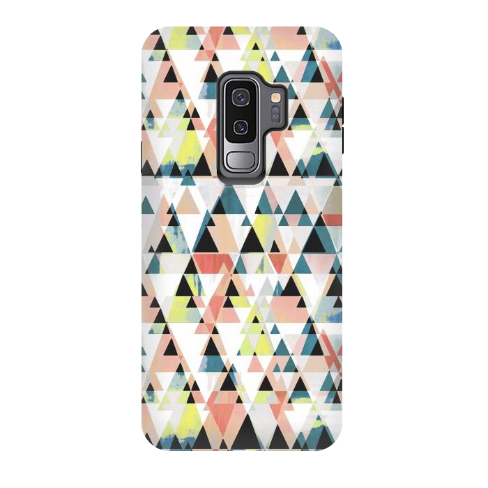 Galaxy S9 plus StrongFit Colorful sprayed triangle pattern by Oana 
