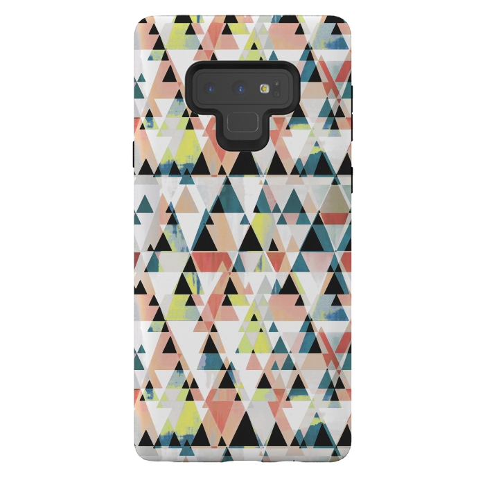 Galaxy Note 9 StrongFit Colorful sprayed triangle pattern by Oana 