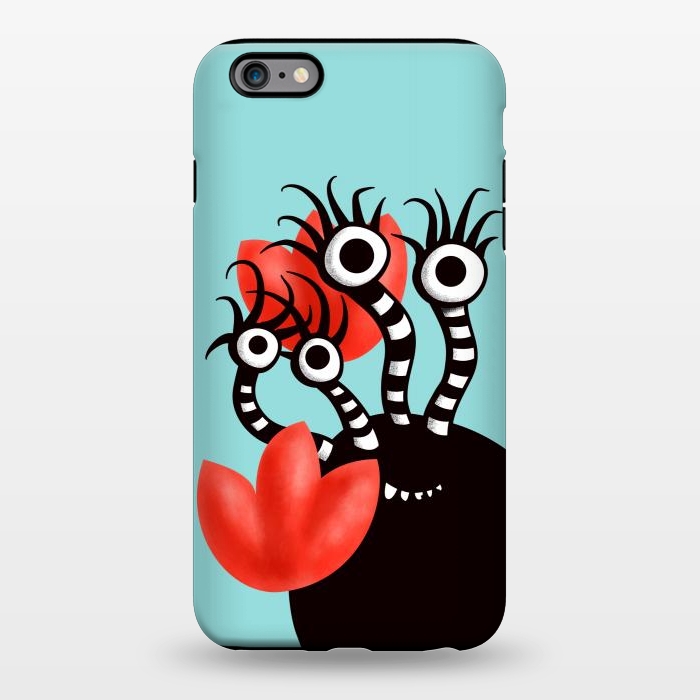 iPhone 6/6s plus StrongFit Cute Monster With Four Eyes And Abstract Tulips by Boriana Giormova