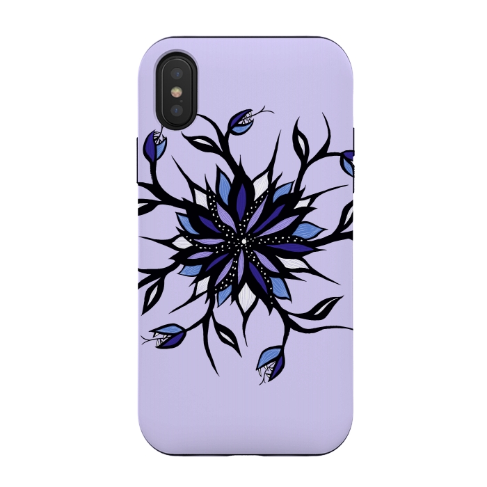 iPhone Xs / X StrongFit Gothic Floral Mandala Monsters And Teeth by Boriana Giormova