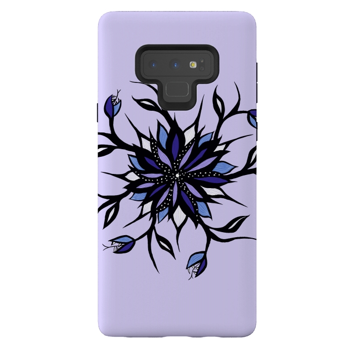 Galaxy Note 9 StrongFit Gothic Floral Mandala Monsters And Teeth by Boriana Giormova