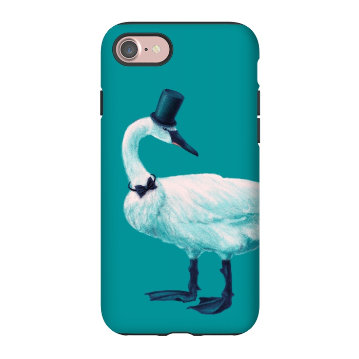 iPhone 7 StrongFit Funny Swan Gentleman With Bowtie And Top Hat by Boriana Giormova