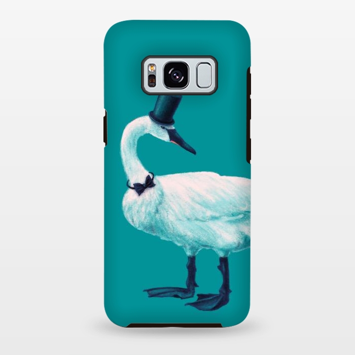 Galaxy S8 plus StrongFit Funny Swan Gentleman With Bowtie And Top Hat by Boriana Giormova