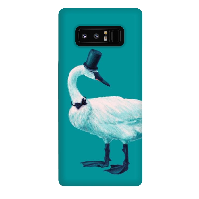 Galaxy Note 8 StrongFit Funny Swan Gentleman With Bowtie And Top Hat by Boriana Giormova