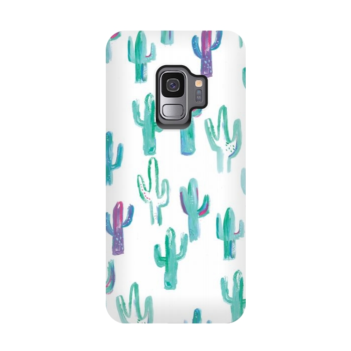 Galaxy S9 StrongFit Mint cacti by lauradidthis
