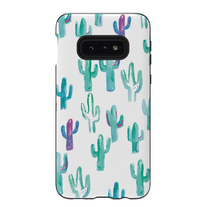 Galaxy S10e StrongFit Mint cacti by lauradidthis