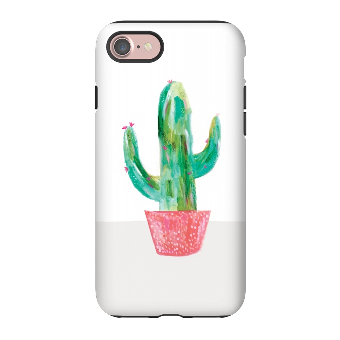 iPhone 7 StrongFit Cactus in coral pot by lauradidthis
