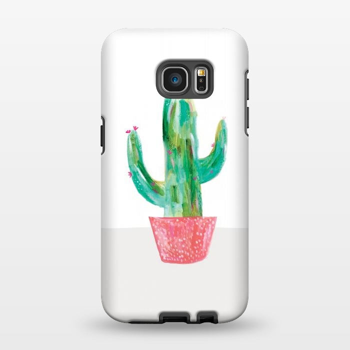 Galaxy S7 EDGE StrongFit Cactus in coral pot by lauradidthis
