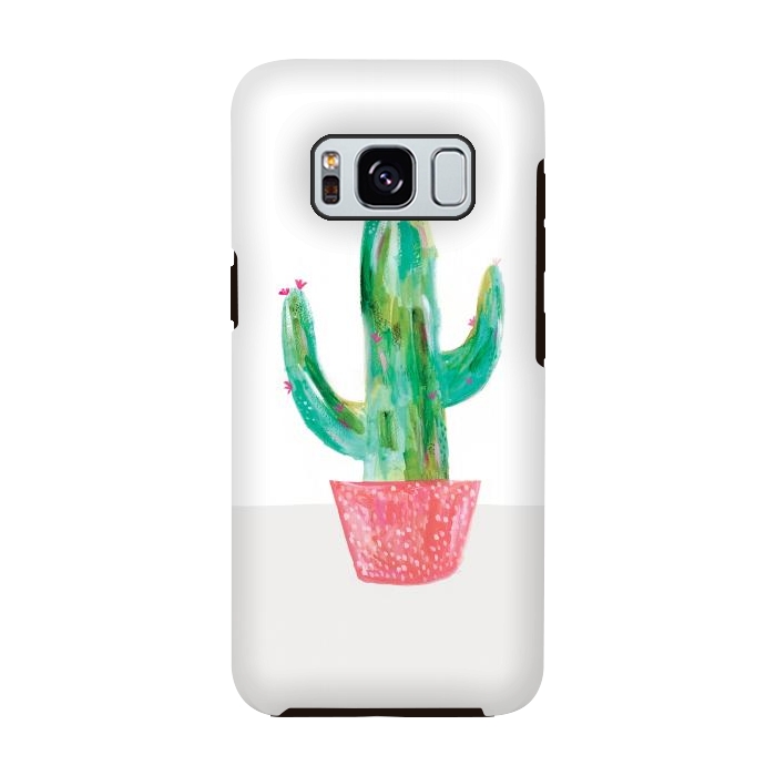 Galaxy S8 StrongFit Cactus in coral pot by lauradidthis