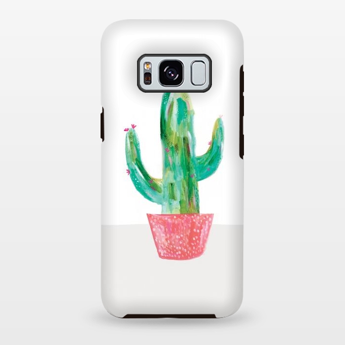 Galaxy S8 plus StrongFit Cactus in coral pot by lauradidthis