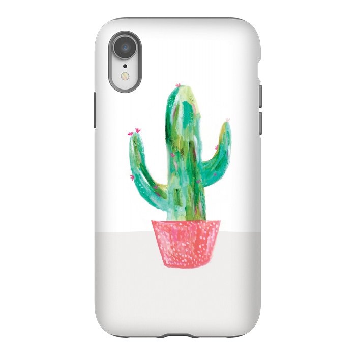 iPhone Xr StrongFit Cactus in coral pot by lauradidthis