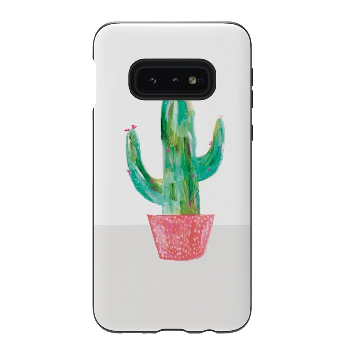 Galaxy S10e StrongFit Cactus in coral pot by lauradidthis
