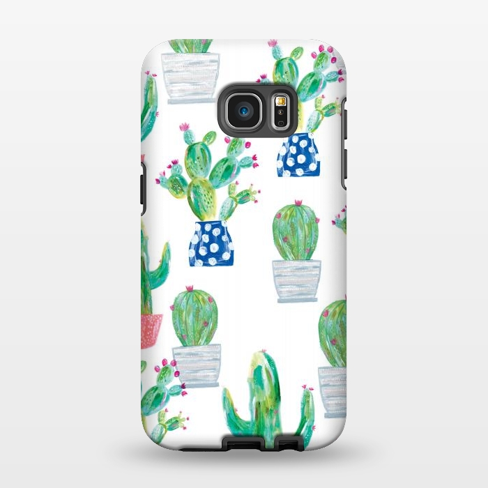 Galaxy S7 EDGE StrongFit Potted cacti repeat by lauradidthis