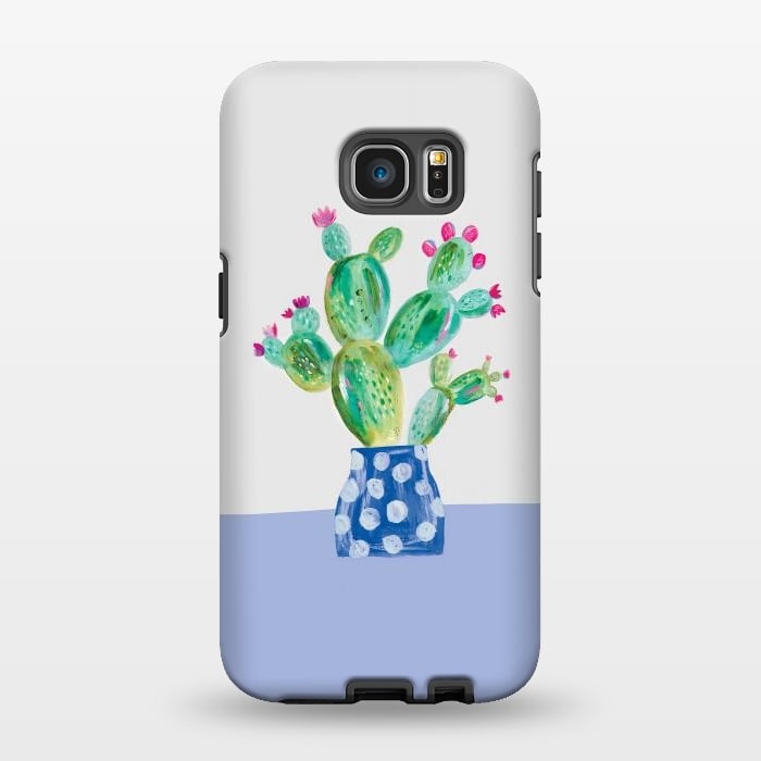 Galaxy S7 EDGE StrongFit Prickly pear cactus by lauradidthis